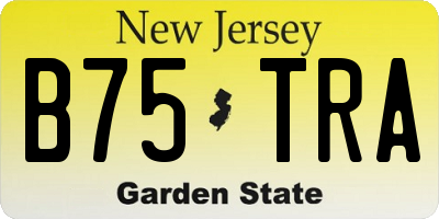 NJ license plate B75TRA
