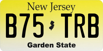 NJ license plate B75TRB
