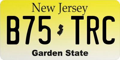 NJ license plate B75TRC