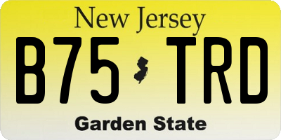 NJ license plate B75TRD