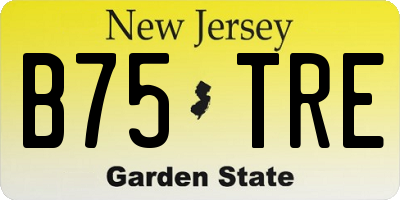 NJ license plate B75TRE
