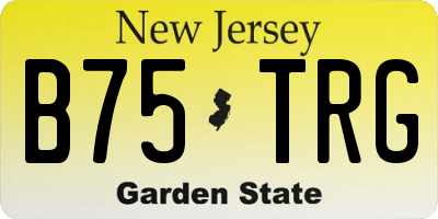 NJ license plate B75TRG
