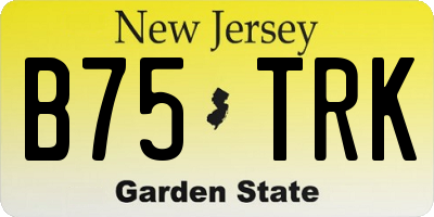 NJ license plate B75TRK