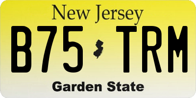 NJ license plate B75TRM