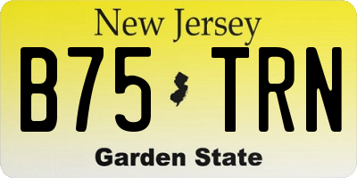 NJ license plate B75TRN