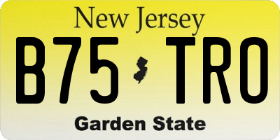NJ license plate B75TRO