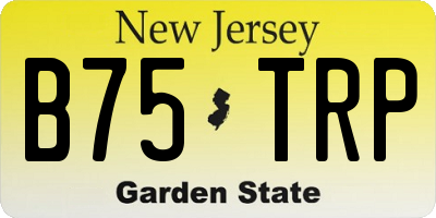 NJ license plate B75TRP