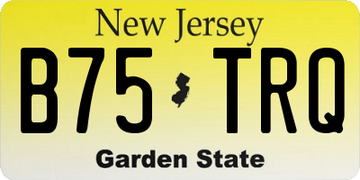 NJ license plate B75TRQ