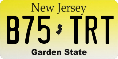 NJ license plate B75TRT