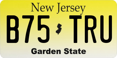 NJ license plate B75TRU