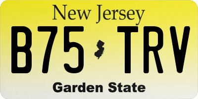 NJ license plate B75TRV