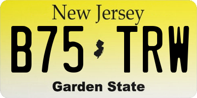 NJ license plate B75TRW