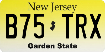 NJ license plate B75TRX