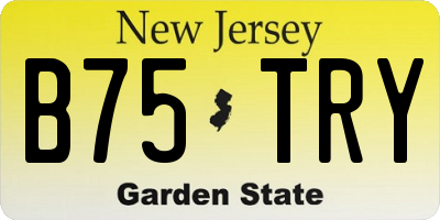 NJ license plate B75TRY