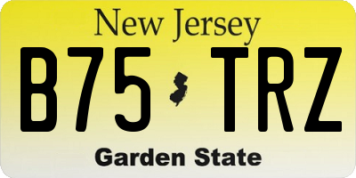 NJ license plate B75TRZ