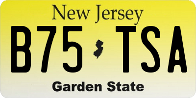 NJ license plate B75TSA