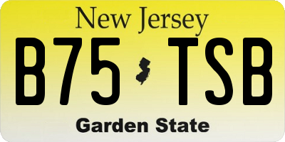 NJ license plate B75TSB