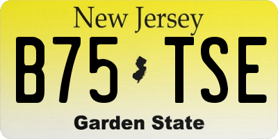 NJ license plate B75TSE