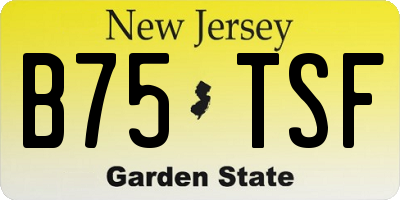 NJ license plate B75TSF