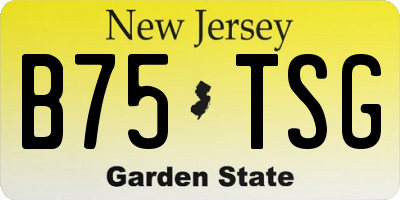 NJ license plate B75TSG