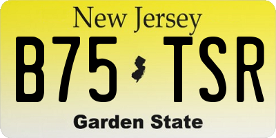 NJ license plate B75TSR