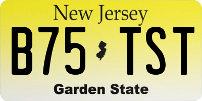 NJ license plate B75TST
