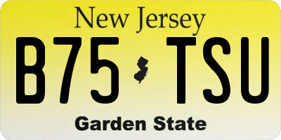 NJ license plate B75TSU