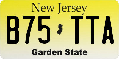 NJ license plate B75TTA
