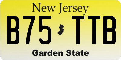 NJ license plate B75TTB