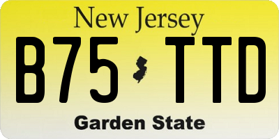 NJ license plate B75TTD