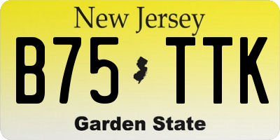 NJ license plate B75TTK