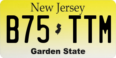 NJ license plate B75TTM