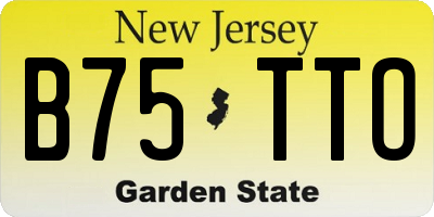 NJ license plate B75TTO