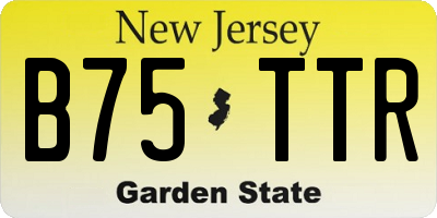 NJ license plate B75TTR