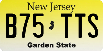 NJ license plate B75TTS