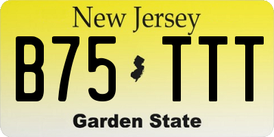 NJ license plate B75TTT