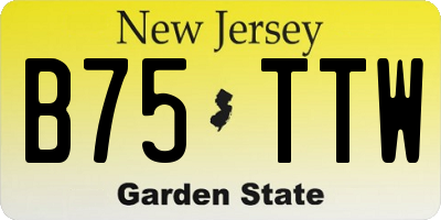 NJ license plate B75TTW