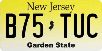 NJ license plate B75TUC