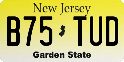 NJ license plate B75TUD