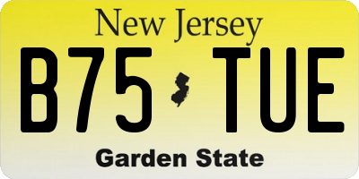 NJ license plate B75TUE