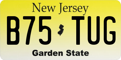 NJ license plate B75TUG