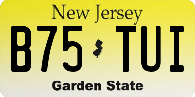 NJ license plate B75TUI