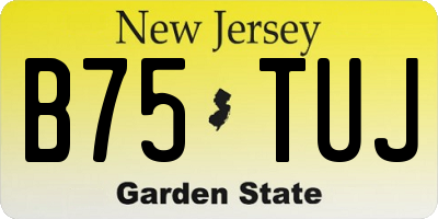 NJ license plate B75TUJ