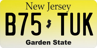 NJ license plate B75TUK