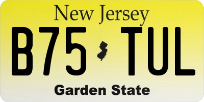 NJ license plate B75TUL