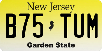 NJ license plate B75TUM