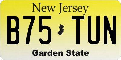 NJ license plate B75TUN
