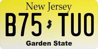 NJ license plate B75TUO
