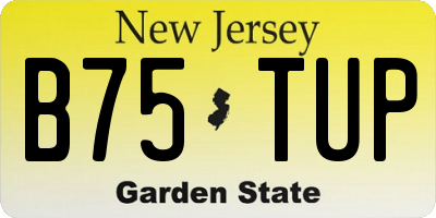 NJ license plate B75TUP
