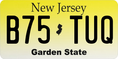NJ license plate B75TUQ